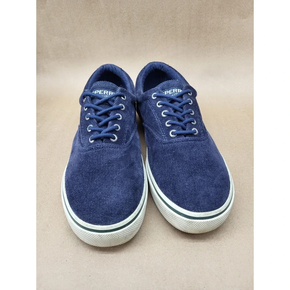 Sperry Halyard CVO Mens Sz 12 Canvas Sneaker Corduroy Mens Navy White STS21343